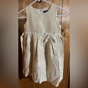 George Cream Sleeveless Dress with Bow